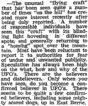 Blechner's November 1971 UFO story. (image credit: Altamont Enterprise)