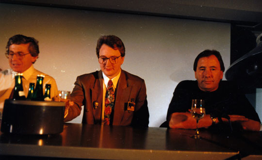 From left: Collin Andrews, Phillip Mantle, Reg Presley (Andrews and Mantle have also seen the first autopsy film).