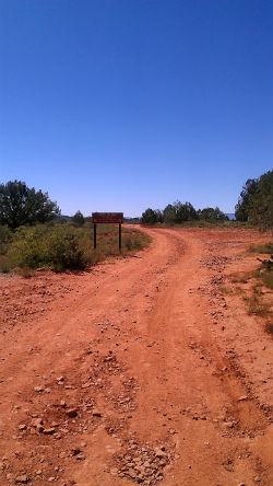 Dirt road leading to the ranch.
