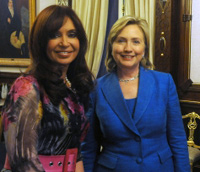 The president of Argentina, Cristina Fernández de Kirchner with Hillary Clinton. (image credit: Govt. of Argentina)