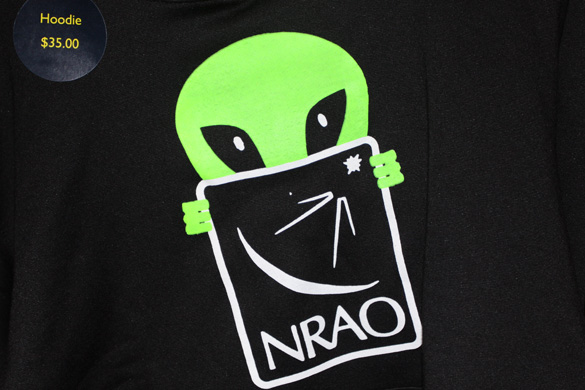National Radio Astronomy Observatory (NRAO) alien hoodie on sale at the event. (Credit: Shepherd johnson)