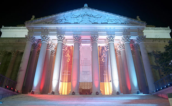 The United States National Archives Building in Washington D.C. (Credit: The United States National Archives)