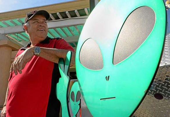 Luis Ramallo at Alien Fresh Jerky in Baker, CA. (Credit: Jennifer Cappuccio Maher/Inland Valley Daily Bulletin)