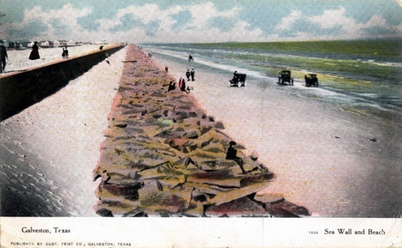 The Galveston Seawall in 1907. (Credit: Wikimedia Commons)