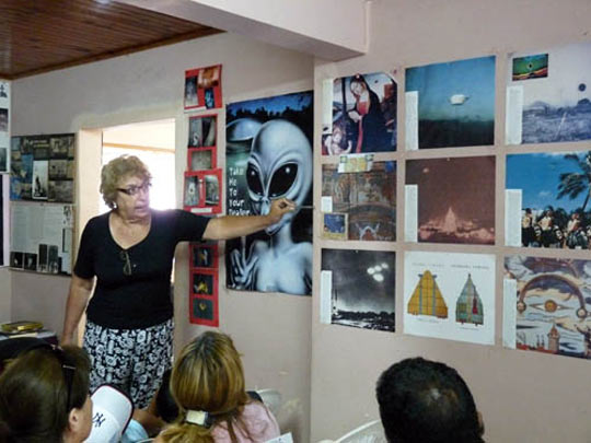 Silvia Perez Simondini at the UFO Museum (Museo OVNI) in Victoria, Argentina. (image credit: Visión OVNI)