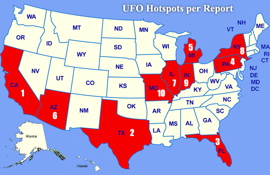 Top 10 UFO Hotspots