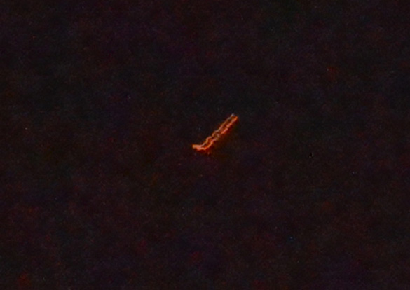 The witness described the object as being a dull red color. This is a cropped and enlarged version of the witness image. (Credit: MUFON)