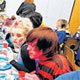 Students interact with aliens