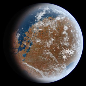 What ancient Mars may have looked like. (Credit: Ittiz/Wikimedia Commons)