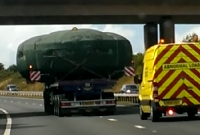 Object being transported in Cornwall. (Credit: Ben Logan/YouTube)