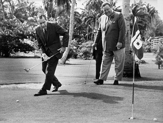 Golfing buddies, President Richard Nixon and Jackie Gleason.