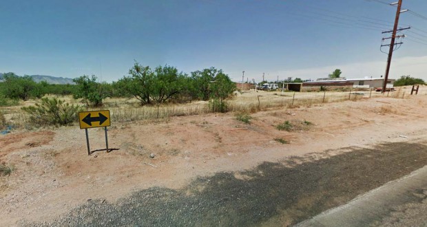 The Arizona couple stepped outside and noticed a rectangular-shaped object in a nearby field that was previously empty and fenced in. Pictured: Sierra Vista, Arizona. (Credit: Google)