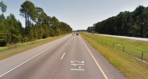 The witness first noticed a chrome object in the sky stationary about 1,000 feet above the next interstate exit along I-12 near Mandeville, LA. Pictured: I-12 in Mandeville, LA. (Credit: Google)
