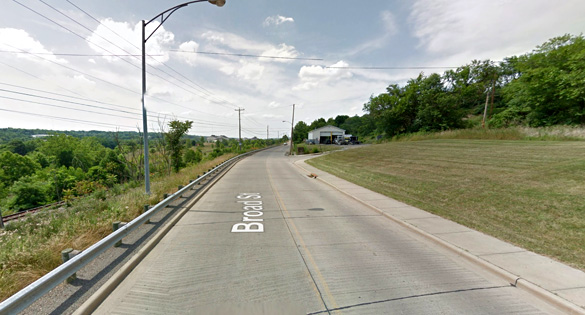 Three Ohio police officers first observed several bright green lights in the sky on November 3, 2015. Pictured: Campbell, Ohio, along a stretch of roadway where the objects were seen. (Credit: Google)