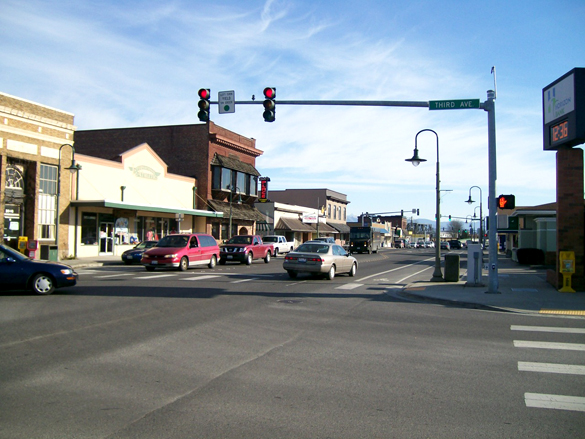 The witness saw the object flying westbound under the cloud cover on January 12, 2016. Pictured: Downtown Ferndale, WA. (Credit: Wikimedia Commons)