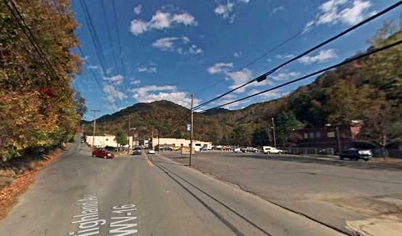 The witness first noticed the UFO when light was shining into their home window. Pictured: Mullens, WV. (Credit: Google)