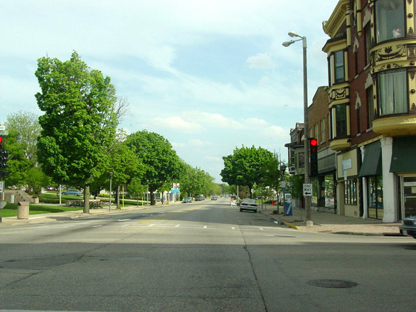 The Janesville, WI, witness had just pulled out of their driveway when they say the hovering craft. Pictured: Janesville, WI. (Credit: Wikimedia Commons)