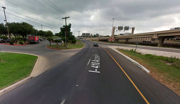 The San Antonio witness said the UFO was under 200 feet off of the ground and silently moving between 30 and 40 mph. Pictured: One of the sighting areas was near a Marriot along I-10. (Credit: Google Maps)