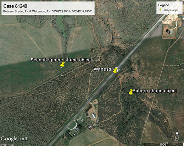 Map of witness sighting area. (Credit: Google)