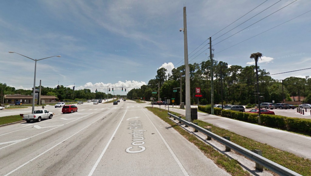 There was a 10-second gap when the object was obscured by trees – but during the second sighting it again appeared to be hovering. Pictured: Palm Harbor, FL. (Credit: Google)