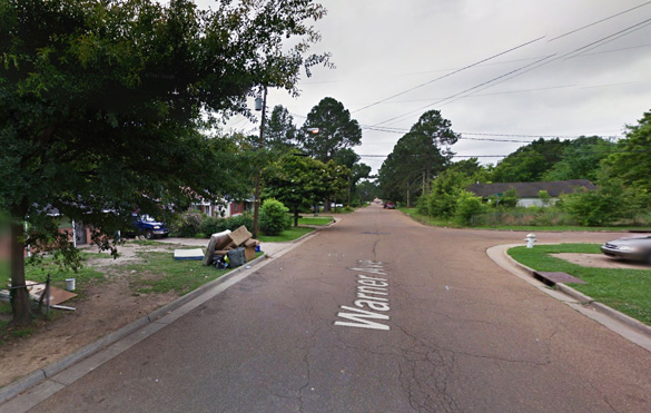 The witness first thought the UFOs were one object and possibly the Goodyear blimp. Pictured: The street in Jackson, MS, where the object was seen in 1978. (Credit: Google) 