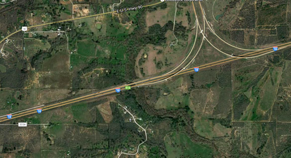 When the trucker reached mile marker 614 he had his own encounter with multiple hovering objects. Pictured: The mile marker 614 area. (Credit: Google Maps)