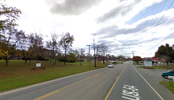 The witness said that the rectangular-shaped object was larger than his apartment complex. Pictured: Jasper, TN. (Credit: Google)