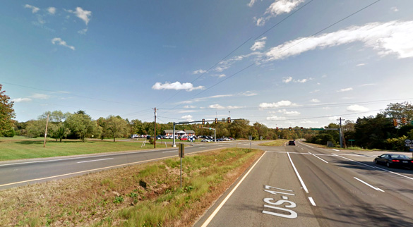The UFO hovered at this location for about two minutes. (Credit: Google)
