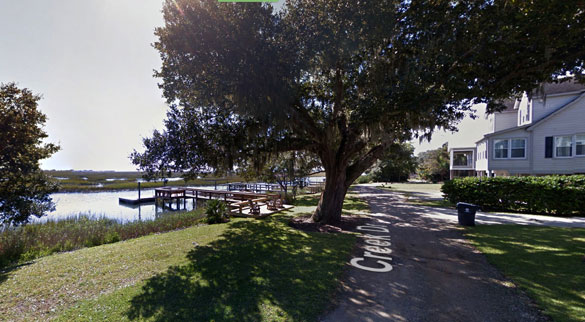 The witness said the triangles were a flattened shape with the wingspan about double the length of the distance from the nose to the rear and were about the size of small aircraft without the tails. Pictured: Murrells Inlet, SC. (Credit: Google Maps)