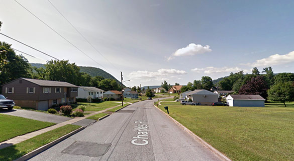 The object moved directly over the vehicle. Pictured: Dauphin, PA. (Credit: Google)