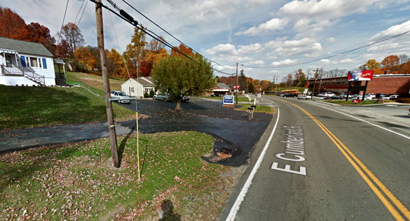 The witness watched the lit points of the triangle turn off in sequence. Pictured: Bluefield, WV. (Credit: Google Map)