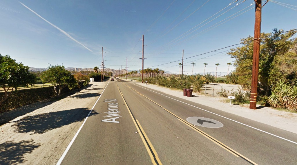 The object appeared to hover in place before shooting off into the night sky. Pictured: Indio, CA. (Credit: Google)