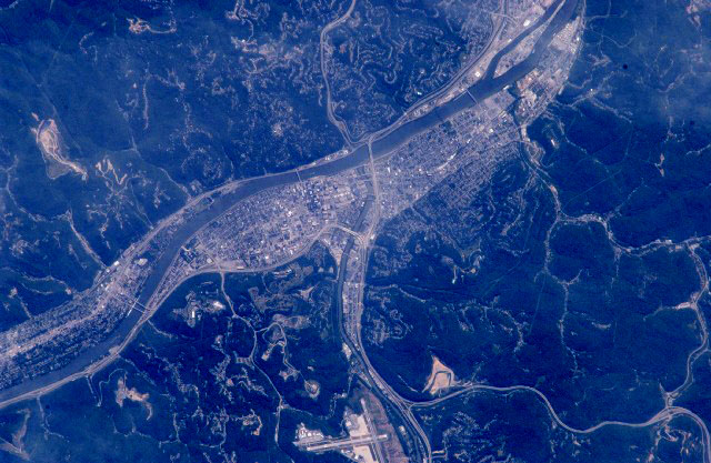 Charleston, West Virginia, as seen from the International Space Station. (Credit: Wikimedia Commons)