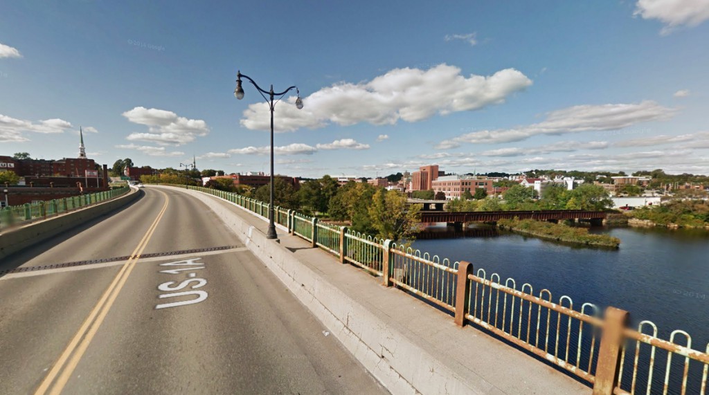 The object finally flew upwards and out of sight as it moved away. Pictured: Bangor, Maine. (Credit: Google)
