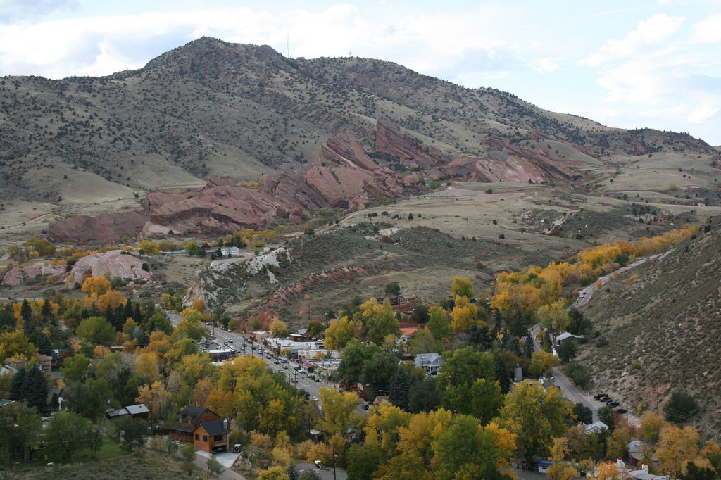The object was observed for several minutes before finally vanishing. Pictured: The town of Morrison with Red Rocks Amphitheatre in the background. (Credit: Wikimedia Commons)