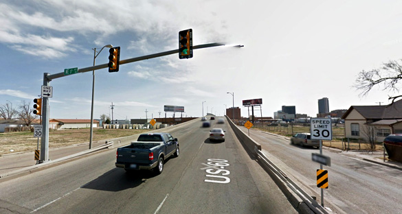 The object was in view for about 40 seconds. Pictured: Amarillo, TX. (Credit: Google)