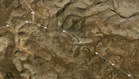 The witness was stopped along Pine Lodge Road (Route 246) about 41 miles outside of Roswell, pictured. (Credit: Google)