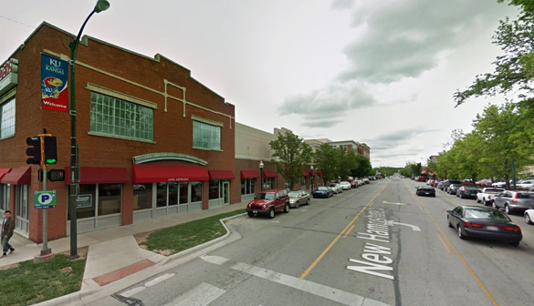 The witness said the object had no wings or no vapor or condensation trails. Pictured: Lawrence, KS. (Credit: Google)
