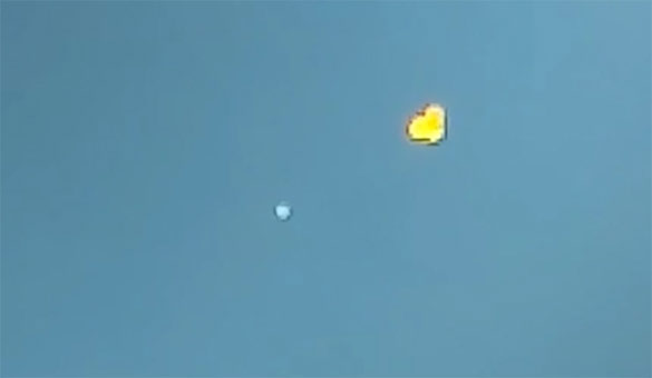 While videotaping the three spheres, another orb-like object moved by. Pictured: Cropped and enlarged still frame from witness video. (Credit: MUFON)
