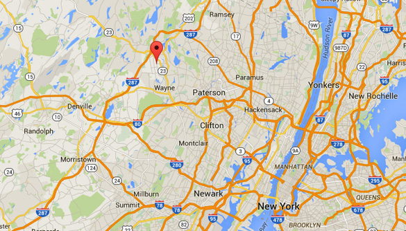 Pompton Plaines is northwest of New York City. (Credit: Google Maps)