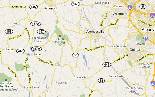 Google map of the area of the sightings.