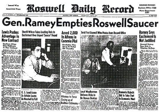 Roswell Daily Record July 9, 1947.