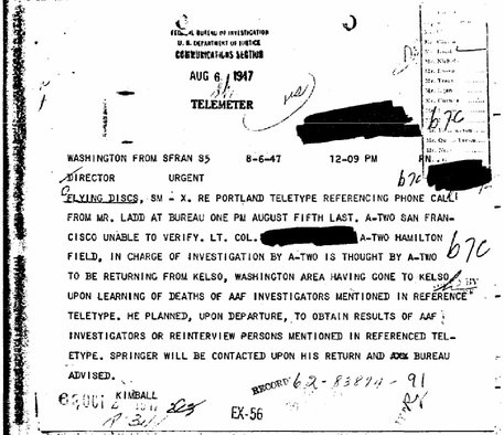 UFO Memo from 1947 - The FBI Vault