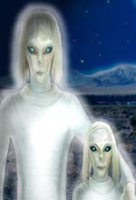 Drawing of "Tall White" aliens.