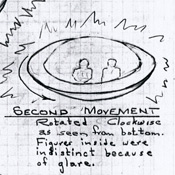 Sketches of strange UFOs over Idaho and Michigan