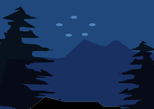 Illustration of the lights in relation to the mountains and trees. (Credit: CEFAA)