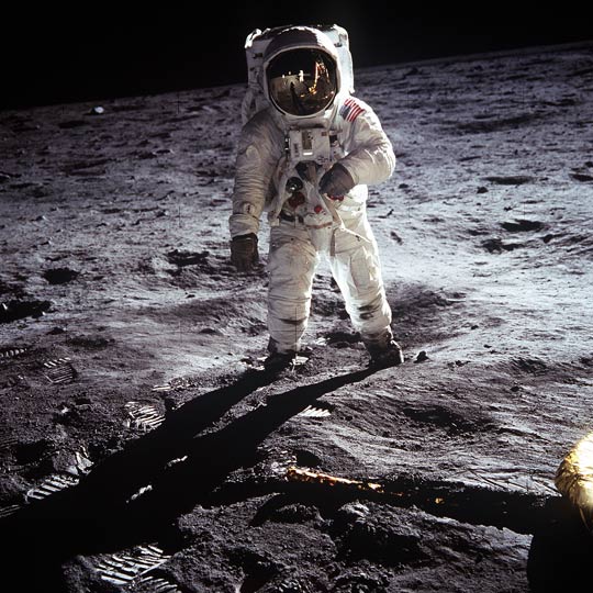 Aldrin on the moon during the Apollo 11 mission (Credit: NASA).