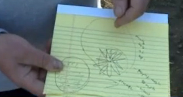 Drawing by witness of UFO over Auburn, California. (Credit: News 10)