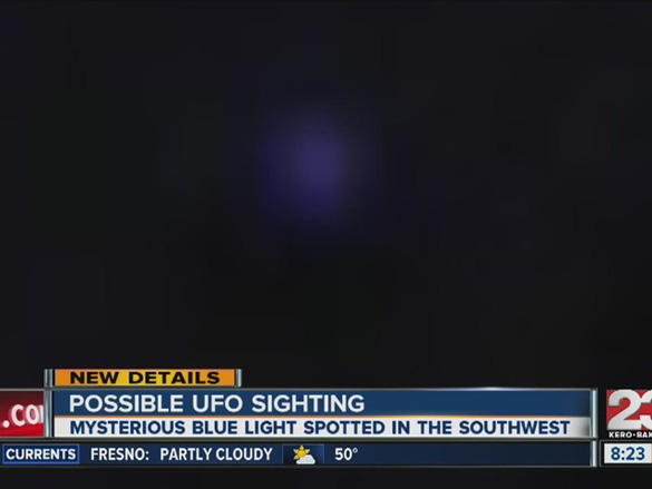 Blue UFO seen over Bakersfield, CA. (Credit: 23ABC)