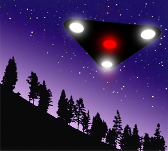Artist rendering of a black triangle UFO. (Credit: SkeezerPumba/Wikimedia Commons)